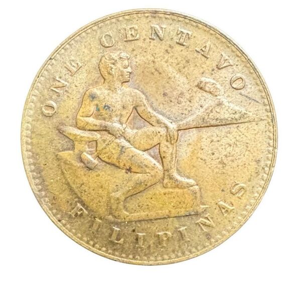 Philippines one / 1 Centavos Bronze Coin 1944 United States Territory KM 179 - Picture 1 of 5